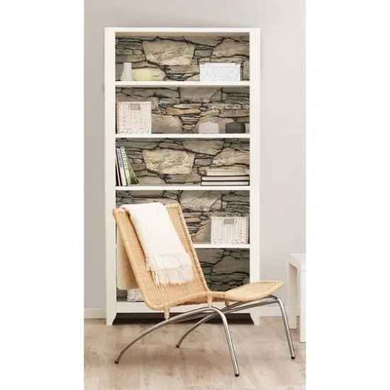 NuWallpaper Hadrian Stone Wall Peel & Stick Wallpaper {6}