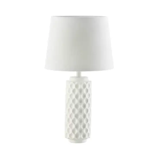 20" White Honeycomb Table Lamp {1}