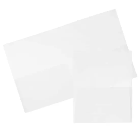 JAM Paper Plastic Lightweight 2-Pocket Presentation Folders, 6ct. Clear {1}
