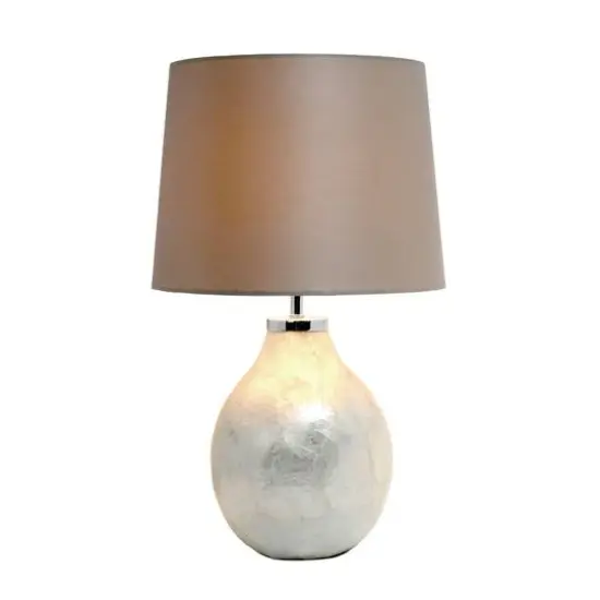 Simple Designs Light Pearl Table Lamp with Fabric Shade {3}