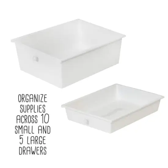 Honey Can Do White 15-Drawer Metal Rolling Storage Cart {5}