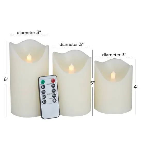 White Traditional Flameless Candle Set {6}