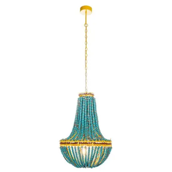 Hello Honey&reg; 26" Multicolor Draped Wood Bead Chandelier {16}