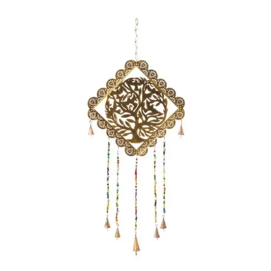 29" Gold Metal Tree Eclectic Windchime {9}
