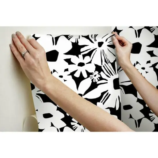 RoomMates Black Daisy Chain Peel & Stick Wallpaper {11}