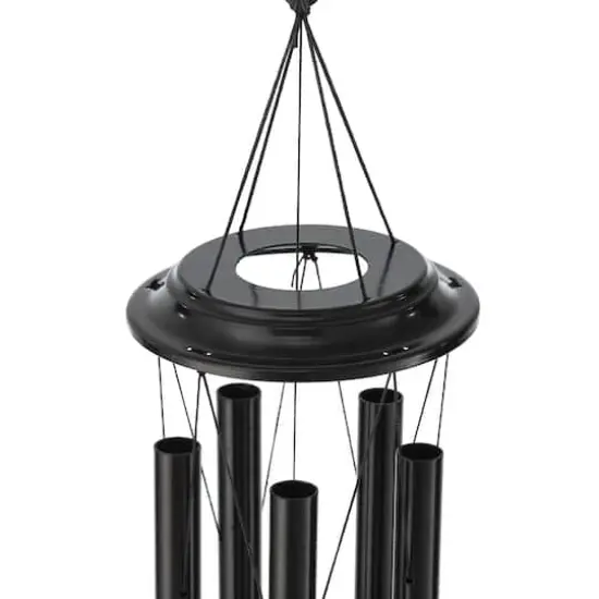 Glitzhome&reg; 38" Matte Black Metal Black Windchime {8}