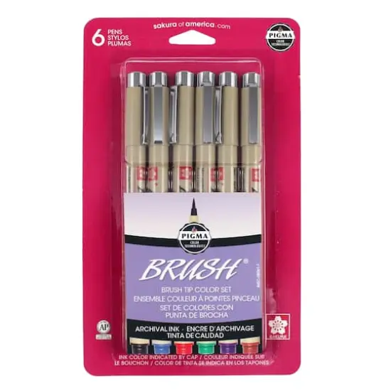 Pigma&reg; Brush&trade; Pen 6 Color Set {1}