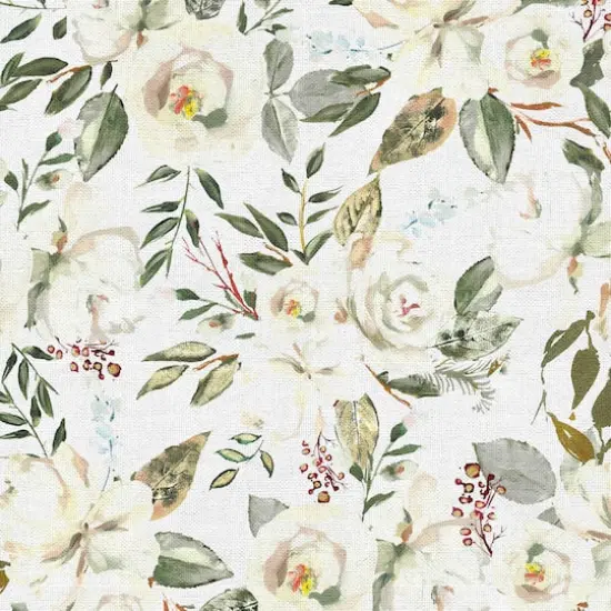 Fabric Editions White Motini Blossoms Cotton Fabric {4}