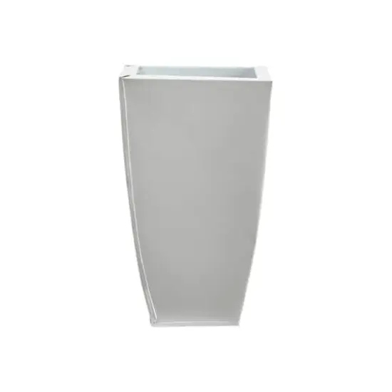 13" White Tapered Square Metal Planter {1}