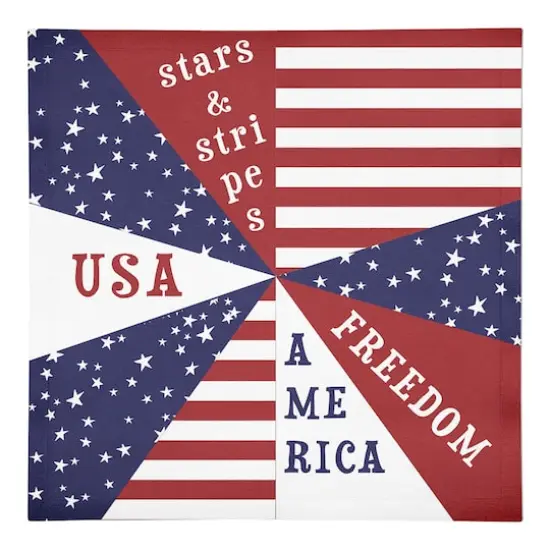 Patriotic Flag Starburst Cotton Twill Napkin {1}