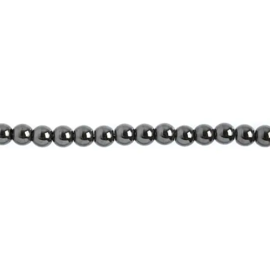 John Bead Earth's Jewels Natural Stone Round Beads, 6mm Hematite {1}