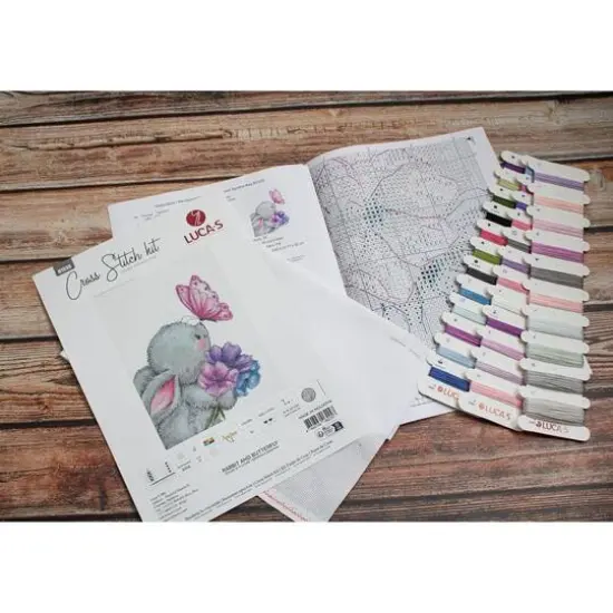 Luca-S Rabbit & Butterfly Counted Cross Stitch Kit {6}