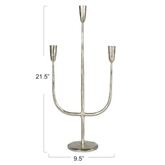 Hello Honey&reg; 21.5" Silver Metal Candelabra {11}