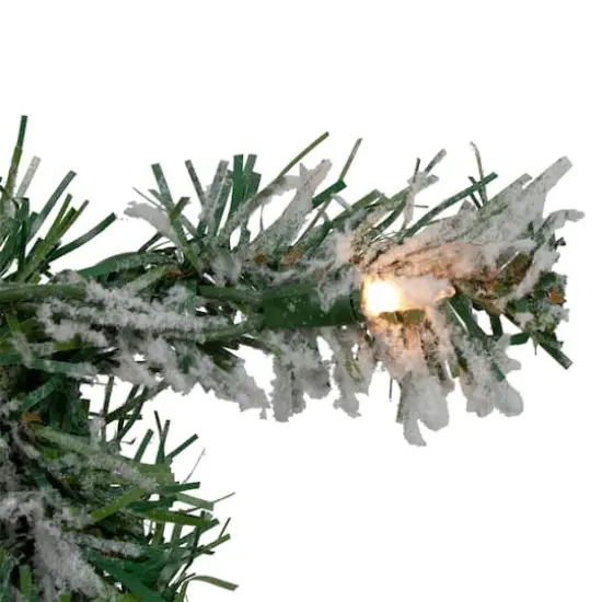 9ft. Pre-Lit Flocked Victoria Pine Christmas Garland {3}