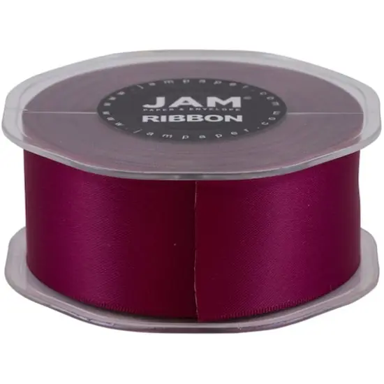 JAM Paper 1.5" x 25yd. Double Faced Satin Ribbon Burgundy {5}