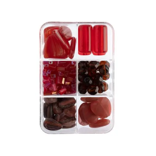 John Bead Czech Glass Recipe Box Beading Kit Red Velvet Cupcake {5}