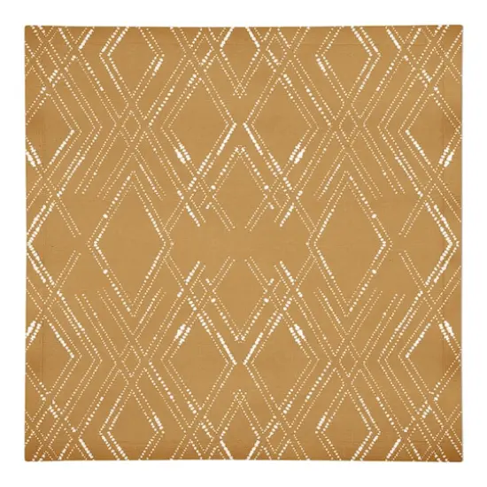 Diamond Cotton Twill Napkin Gold and White {1}