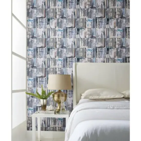RoomMates Washout Peel & Stick Wallpaper Blue/Purple {4}