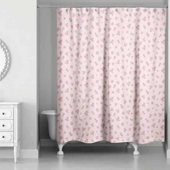 Daisy Pattern Shower Curtain Pink {3}
