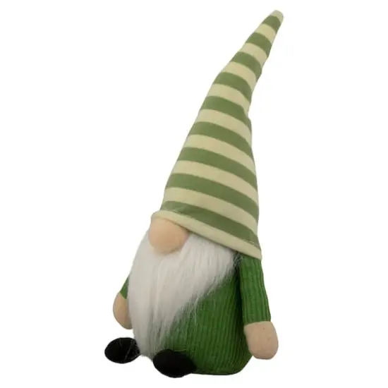 9" Green Striped Hat Boy Springtime Gnome {5}