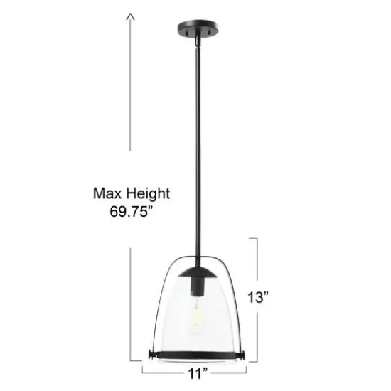 Hello Honey&reg; 5.7ft. Metal & Glass Ceiling Light Matte Black {6}