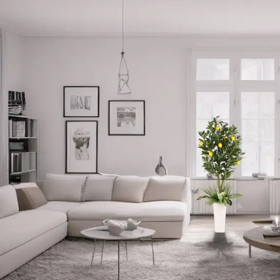 6ft. Artificial Lemon Tree in White Decorative Pot {3}