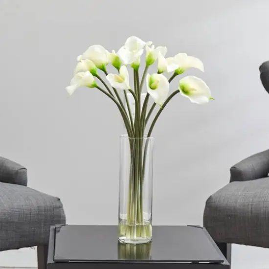 20" Mini Calla Lily Silk Flower Arrangement in Vase {6}
