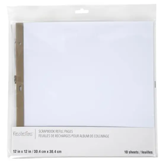 12" x 12" White Scrapbook Refill Pages by Recollections&trade;, 10 Sheets {1}