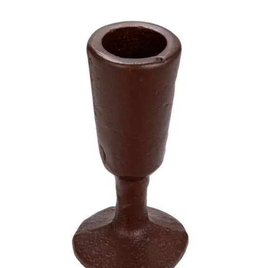 Hello Honey&reg; 15" Brown Decorative Cast Metal Taper Candle Holder {9}