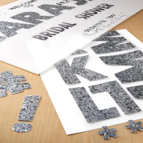 Silver Chunky Glitter Alphabet Stickers by Recollections&trade; {3}