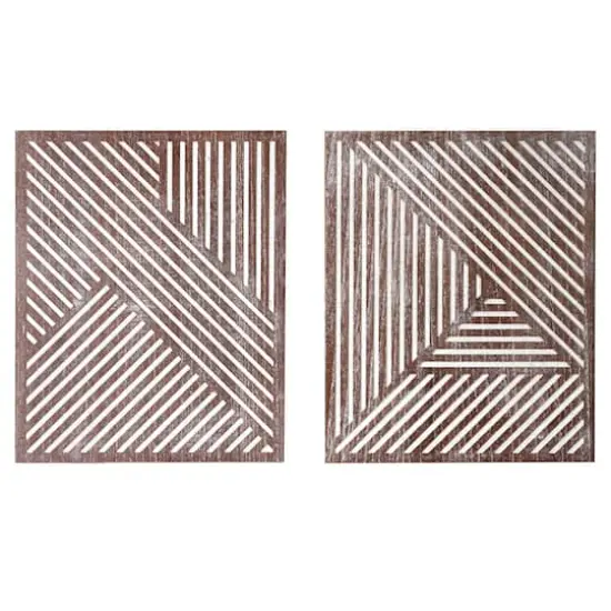 American Art D&eacute;cor&trade; Walnut Brown Contemporary Wood Wall D&eacute;cor Set {6}