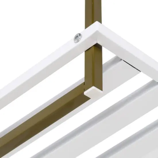 Honey Can Do Olive & White 2-Tier Tubular Shoe Rack {7}