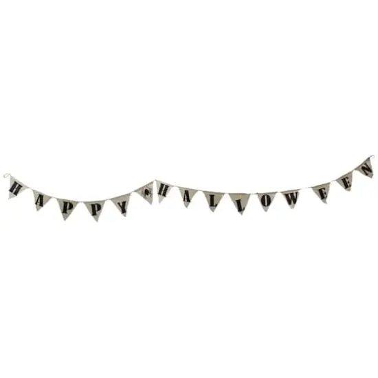 19" White Triangle LED Happy Halloween Banner {1}