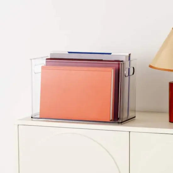 13" x 6.5" Clear Storage Bin with Handles by Simply Tidy&trade; {8}