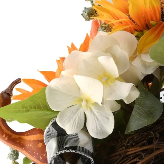 20" Harvest Sunflower Cornucopia Centerpiece {6}