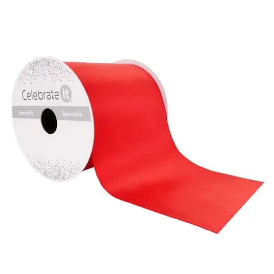 4" x 10yd. Satin Ribbon by Celebrate It&reg; Specialty Red {1}