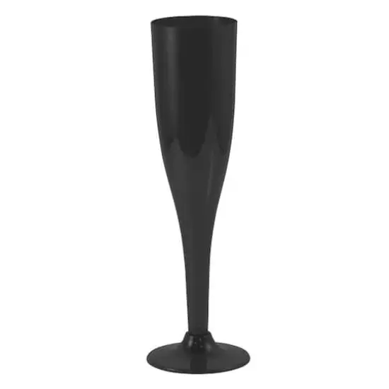 JAM Paper 5.5oz. Plastic Champagne Flutes, 20ct. Black {1}