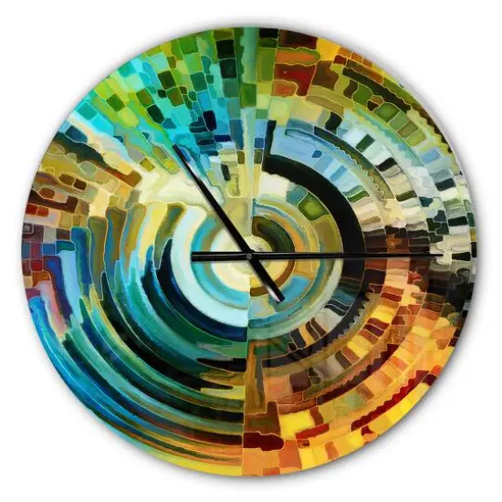 Designart 'Paths Of Stained Glass Modern Wall Clock {1}