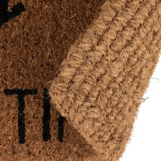 Hello Honey&reg; Black & Brown Hello Beautiful Natural Coir Doormat {9}