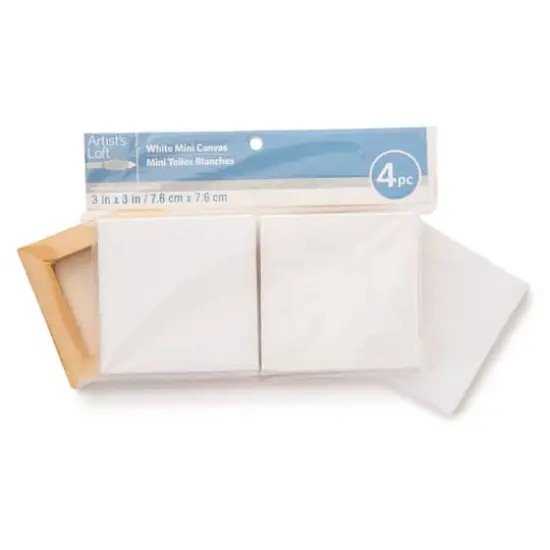 3" x 3"&nbsp;Mini Canvas 4ct. by Artist's Loft&trade; Necessities&trade; White {5}