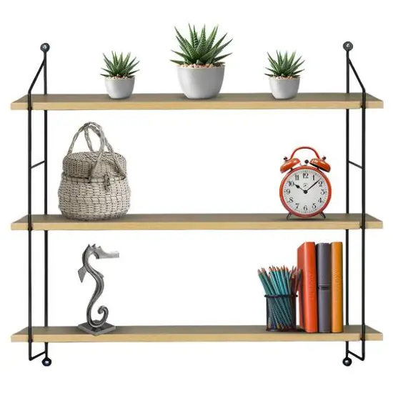 Sorbus 3-Tier Rustic Floating Shelf Maple {4}