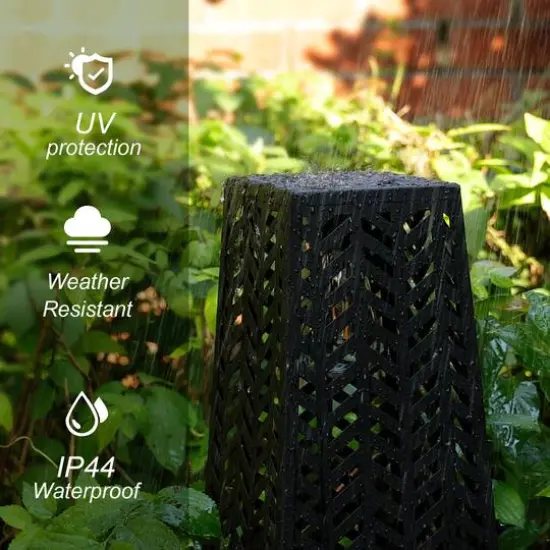 Glitzhome® 21.5" Metal Geometric Solar Powered Floor Lantern {6}