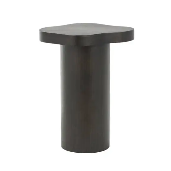 23" Black Pedestal Side End Accent Table with Rounded Square Top {7}