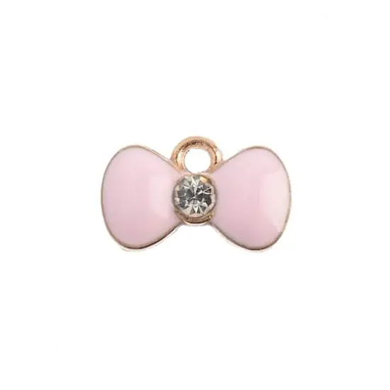 John Bead Sweet & Petite Bow Charms, 10ct. Pink {1}