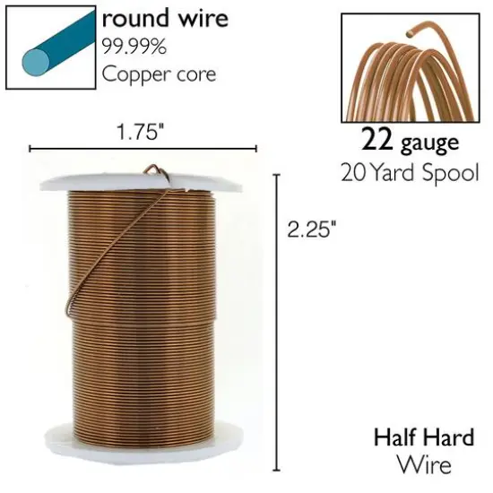The Beadsmith® Wire™ Elements 22 Gauge Tarnish-Resistant Wire Antique Brass {7}