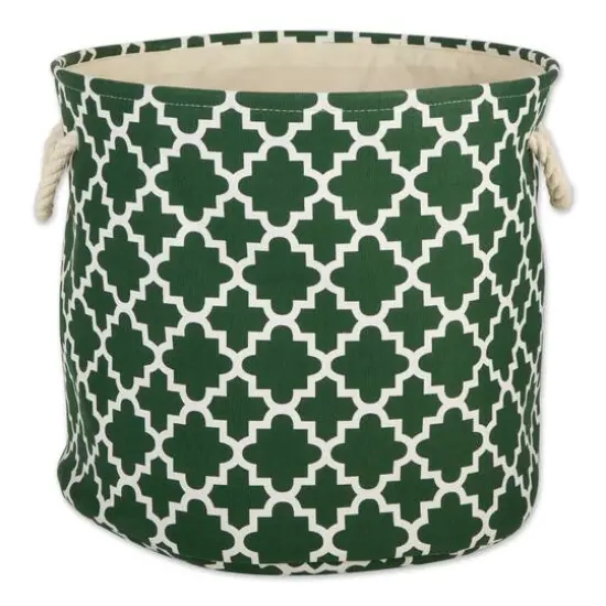 DII&reg; Large Round Polyester Lattice Bin Hunter Green {5}