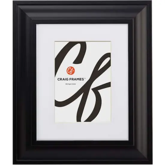 Craig Frames Upscale Satin Black Picture Frame with Mat {1}