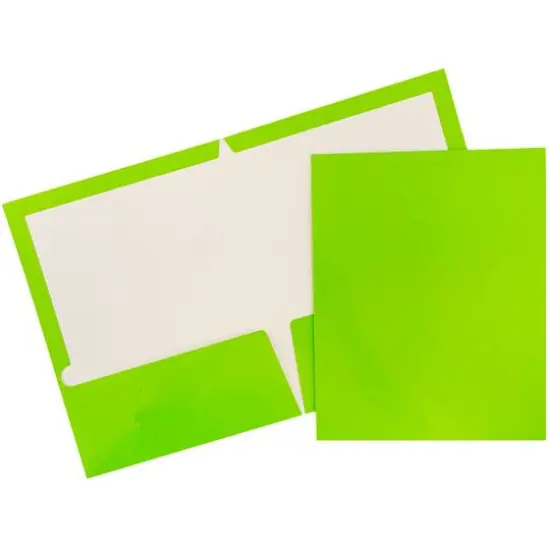 JAM Paper Glossy Laminated Two Pocket Folders, 100ct. Yellow {2}