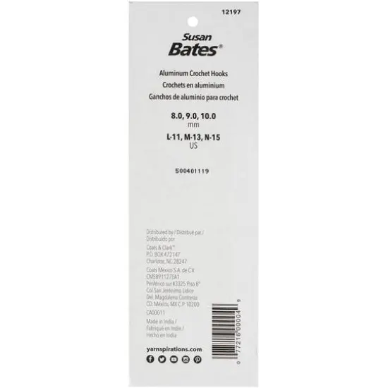 Susan Bates&reg; Silvalume&reg; Aluminum Crochet Hook Set, L11-N15 {5}