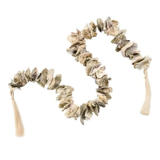Hello Honey&reg; 4ft. Oyster Shell Garland with Raffia Tassels {5}
